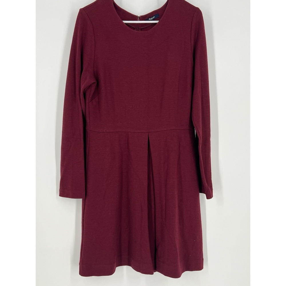Madewell Burgundy Wool Blend Knit Dress Size 12 Capsule Minimalist Teacher